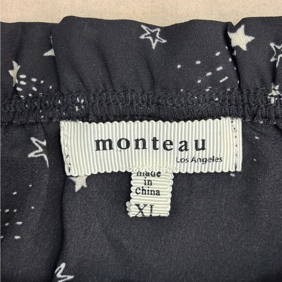 Monteau Women's Black and White Off the Shoulder Stars Shorts Romper Size XL - Picture 2 of 7
